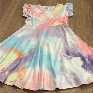 Boutique Pink Tie Dye Dress Girls 6 Soft Jersey Knit
